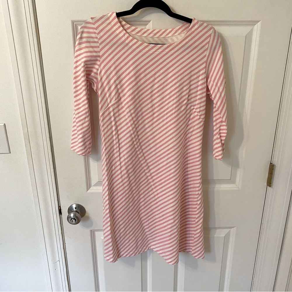 Mahi Gold Bimini Dress | Admiral Stripe in light Pink, size S